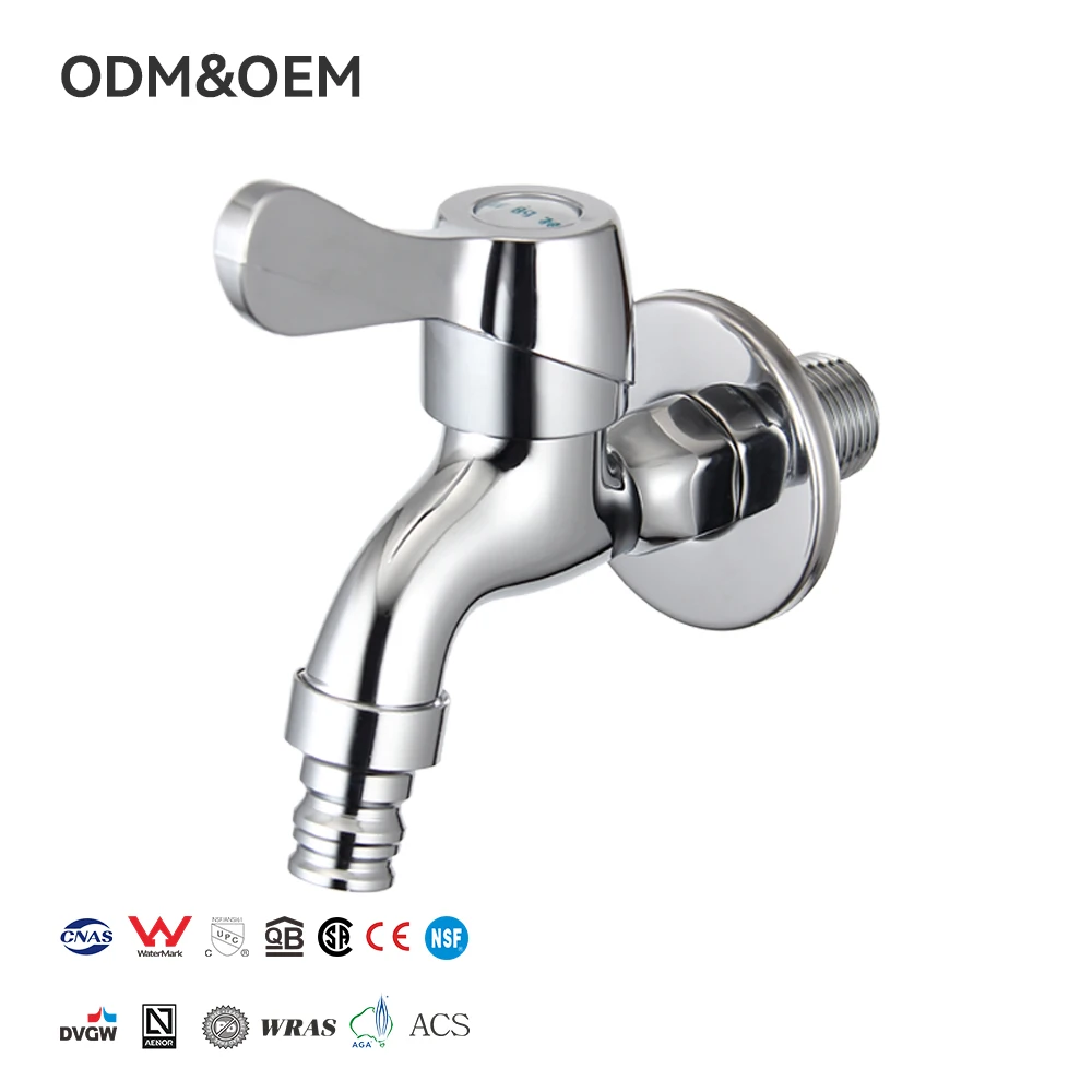 Brass Modern ABS Handle Wall-mounted Bib Cock Drinking Water Safe High Water Flow Soft Aerated Stream Drip-Free Leak-Proof