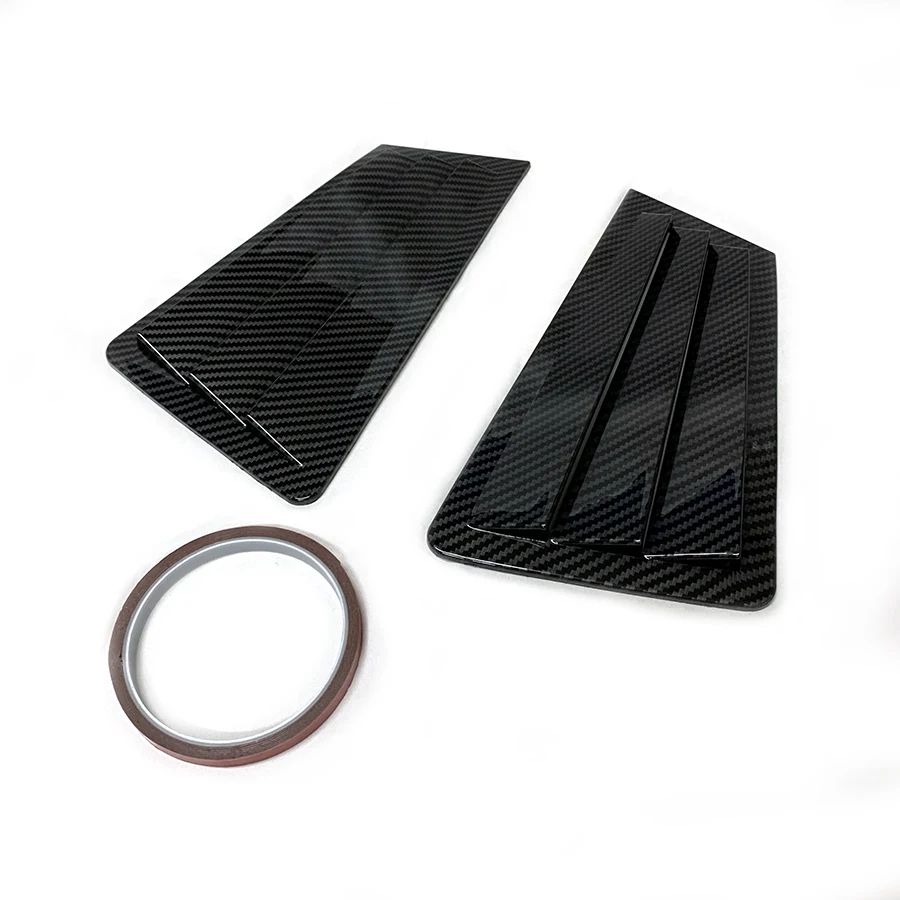 product rear side window louvers compatible with m3 2003 2007 abs scoop shade cover air vent blinds racing spoiler shutter body kits-7