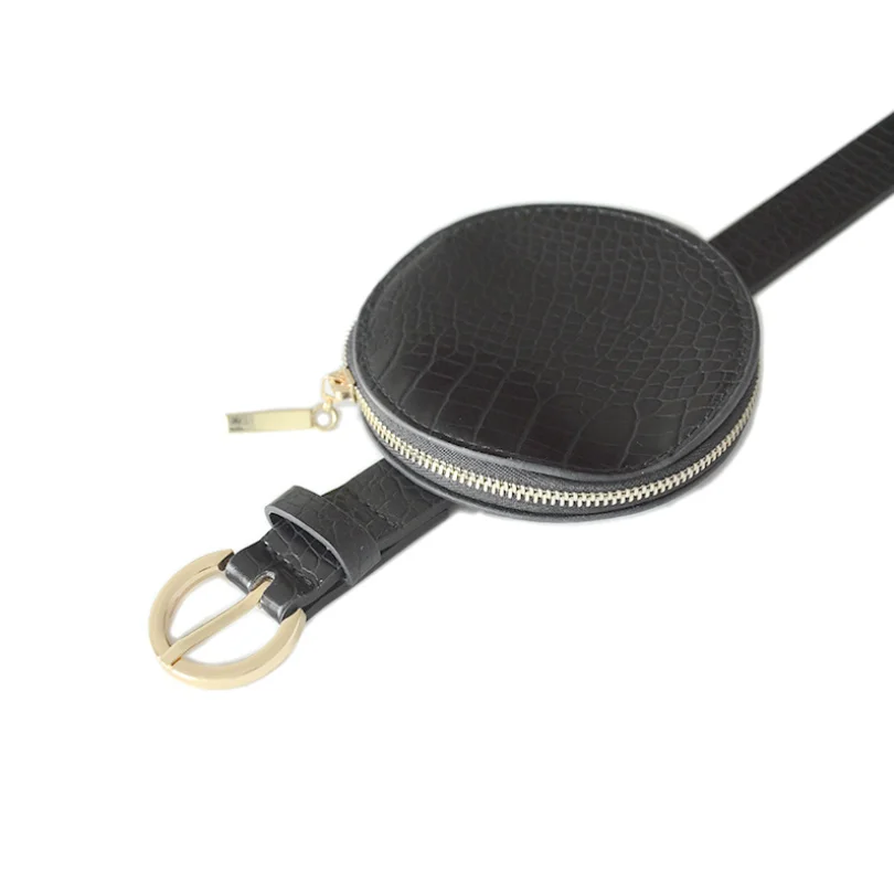 PU кожаный поясной ремень с мини-кошельком