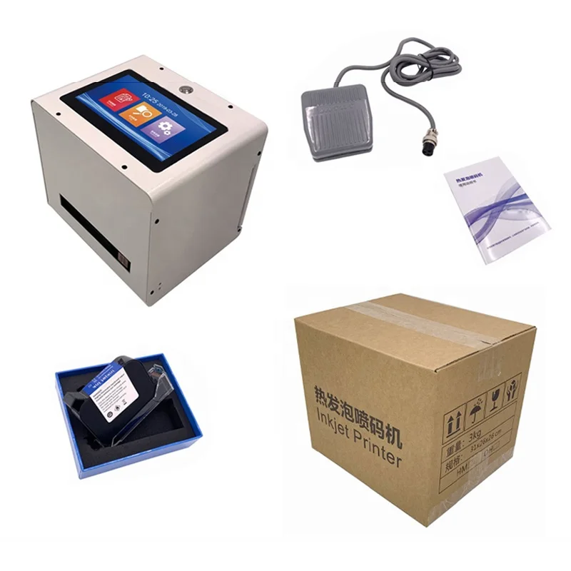 Portable Tabletop Expire Date Printing Machine for Juice Shampoo Can Jar Tin Bottle Plastic Bag Pet Bottles