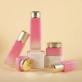 Luxury Skincare Packaging Set Airless Lotion Pump Bottle Cream Jar Empty Cosmetics Containers