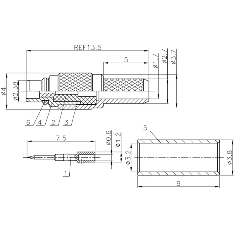 product mmcx c j15 coaxial connector mmcx male connector for rg316 rg174 cables-3