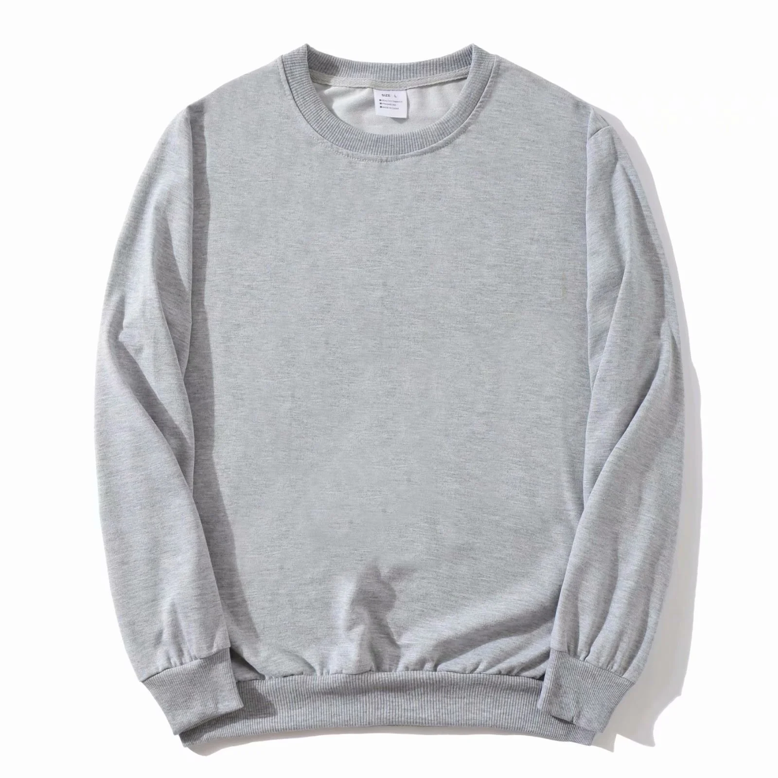 JL0917C Wholesale Men Organic Cotton Sweatshirt Plain Blank Crewneck Sweatshirt Blue Crew Neck Jumper for Men