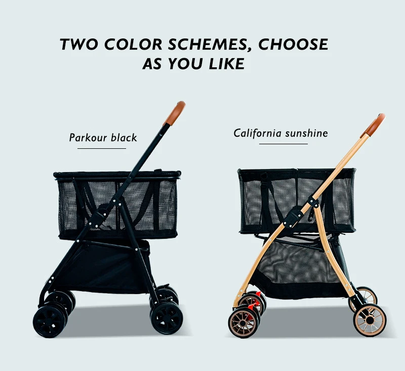 New Portable Pet Stroller for Large Dogs Double Layer Pet Shopping Cart with Removable Wheels for Outdoor Use and Shopping8