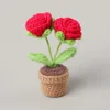 Plante en pot rose rouge à deux têtes - Mini bol à fil