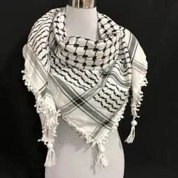 Keffiyeh Scarf Palestinian Shemagh Original Arab Kufiya White New Black