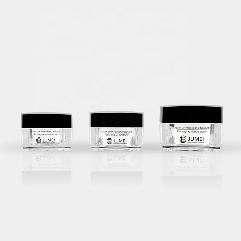 Rectangular High Quality Cosmetic Acrylic Plastic Bottle and Jar Container for Lotion and Cream