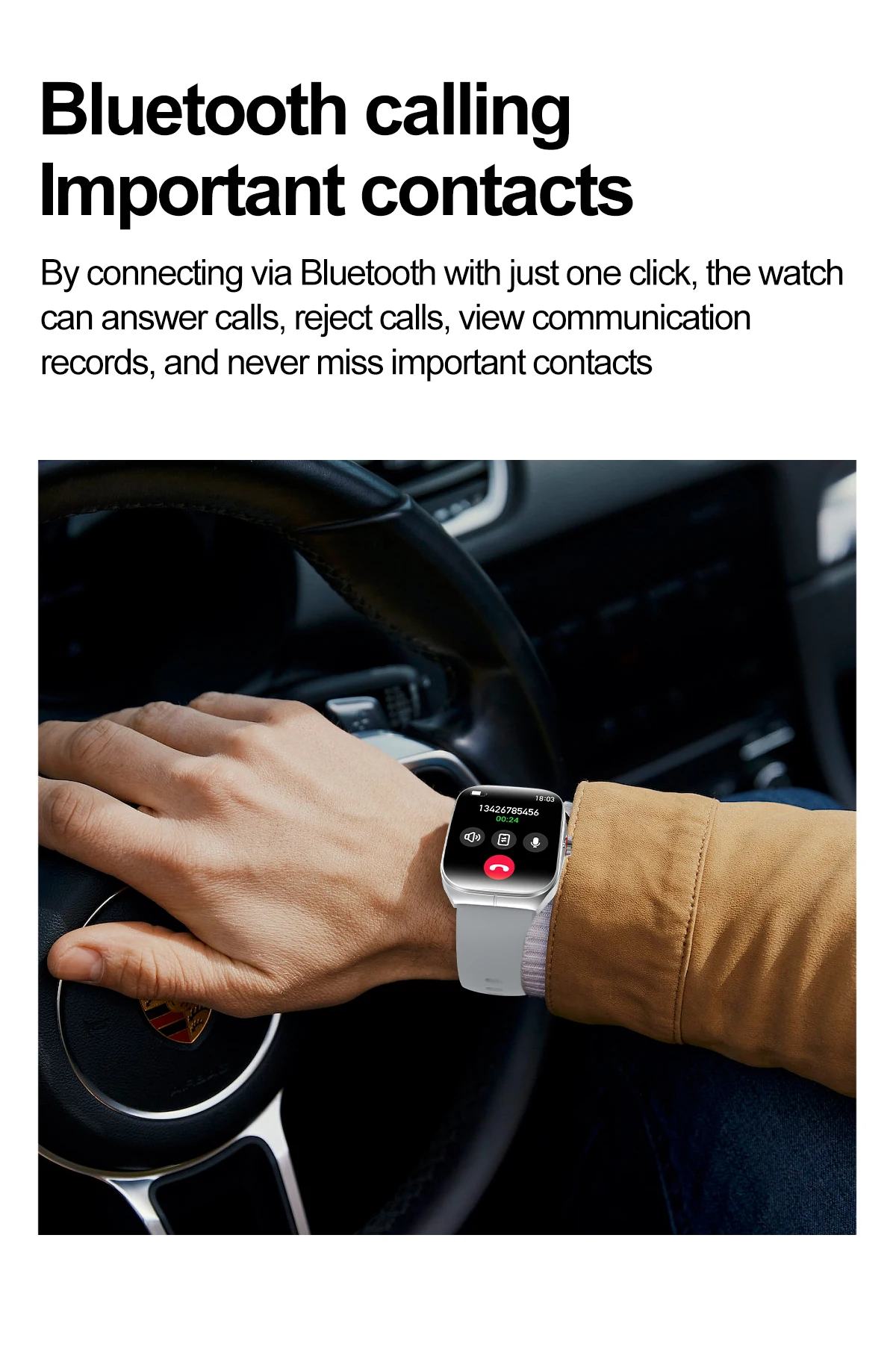 1.95Inch Amoled HK80 Smart Watch Women Health Voice Assistant BT Call IP68 Waterproof Rotating Crown Sports Smart Watch for Men