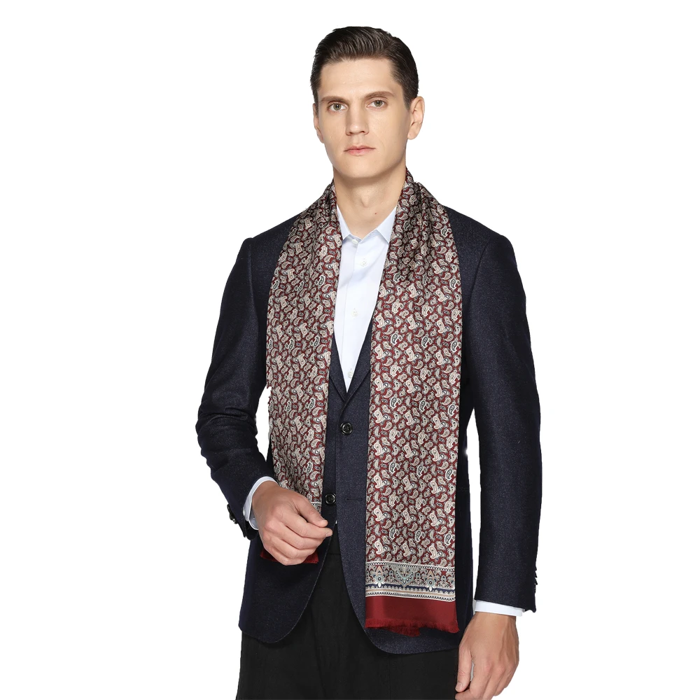 Source Mens luxury pure silk scarf custom print scarves on m.