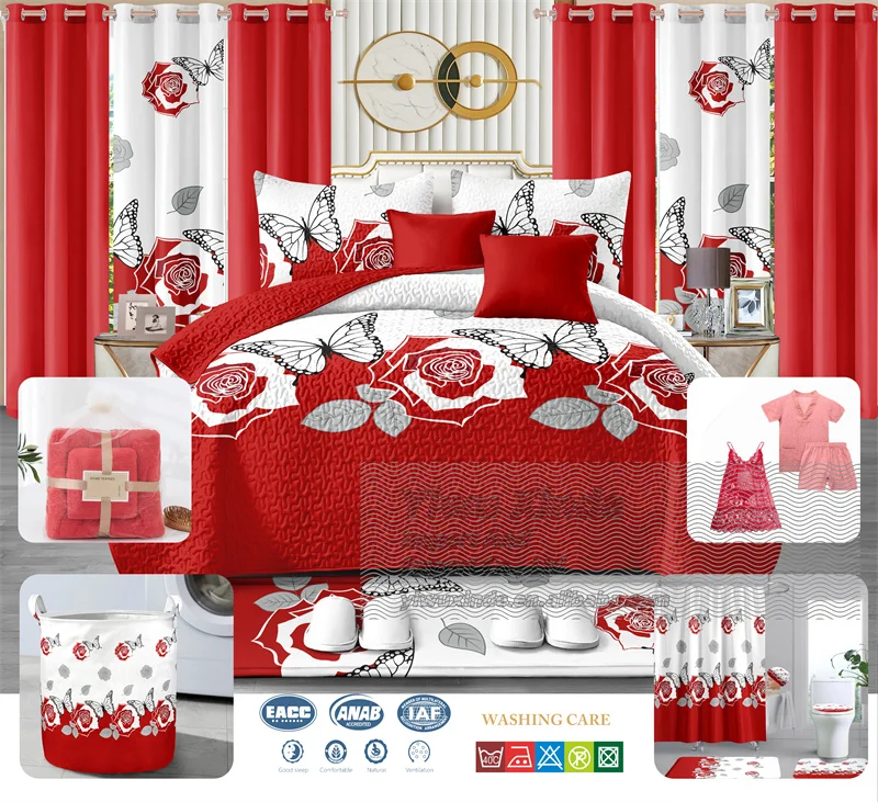 26 Piece Bedding Sets With Matching Curtains Cotton Bedding Set With