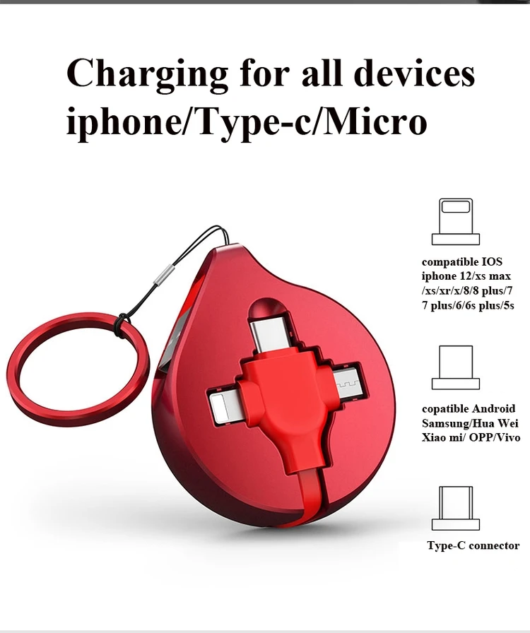 3 в 1 Выдвижной USB кабель для мобильного телефона