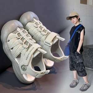 2026 Summer New Fashion Boys' Baotou Sandals Mesh Surface Sports Sandals for Middle and Large Children