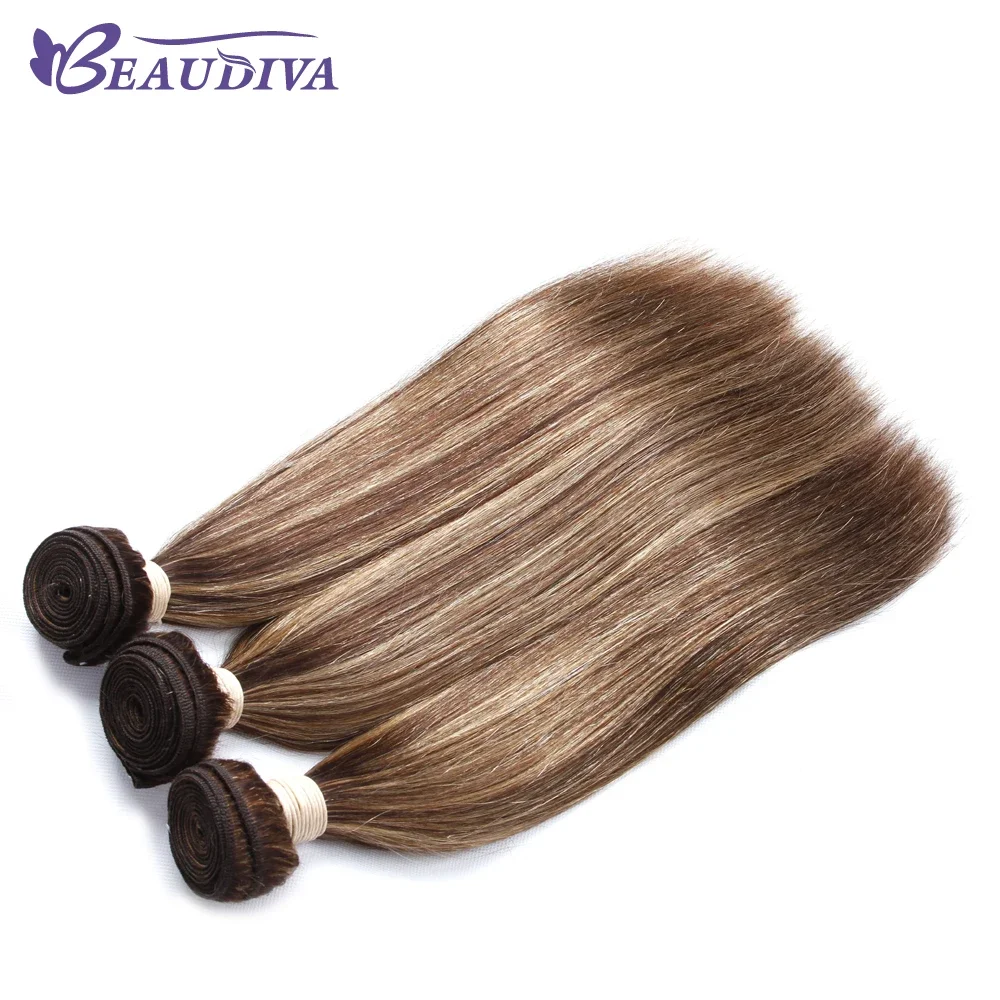 Extensiones de cabello humano liso malasio ombré marrón_voghion.com