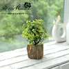 Jh2154: Maceta de madera para plantas, color verde.