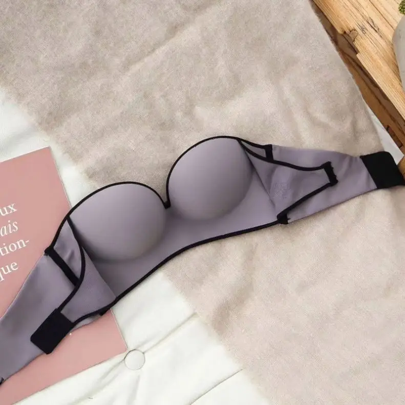 Wholesales Invisible Small Breast 32 Size Wireless Thick Cup Breast Lift Sexy Women Push up Strapless Bra