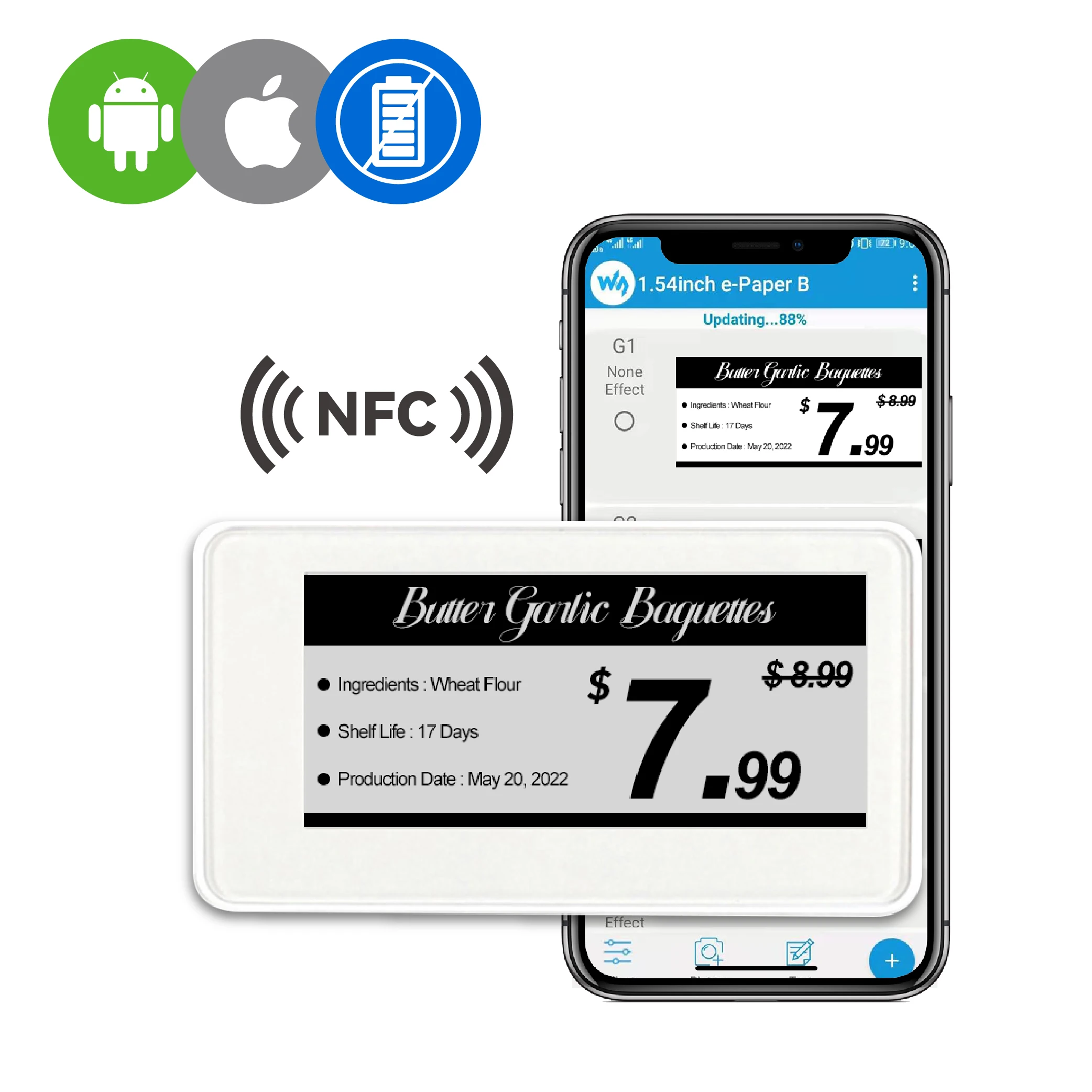 Supermarket NFC  Epaper Display  Price Tag ESL Electronic Shelf Label Demo Kit