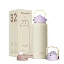 Double Wall Water Bottle Stainless Steel Flask Sports Bottle with Handle Lid 12oz 32oz 40oz 64oz Customized Logo Bottle