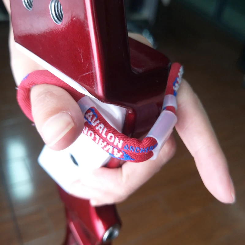 Tir à L'Arc Finger Sling Recurve Bow - Élingue Doigt Ajustable Rembourrée Confort (L Rouge)