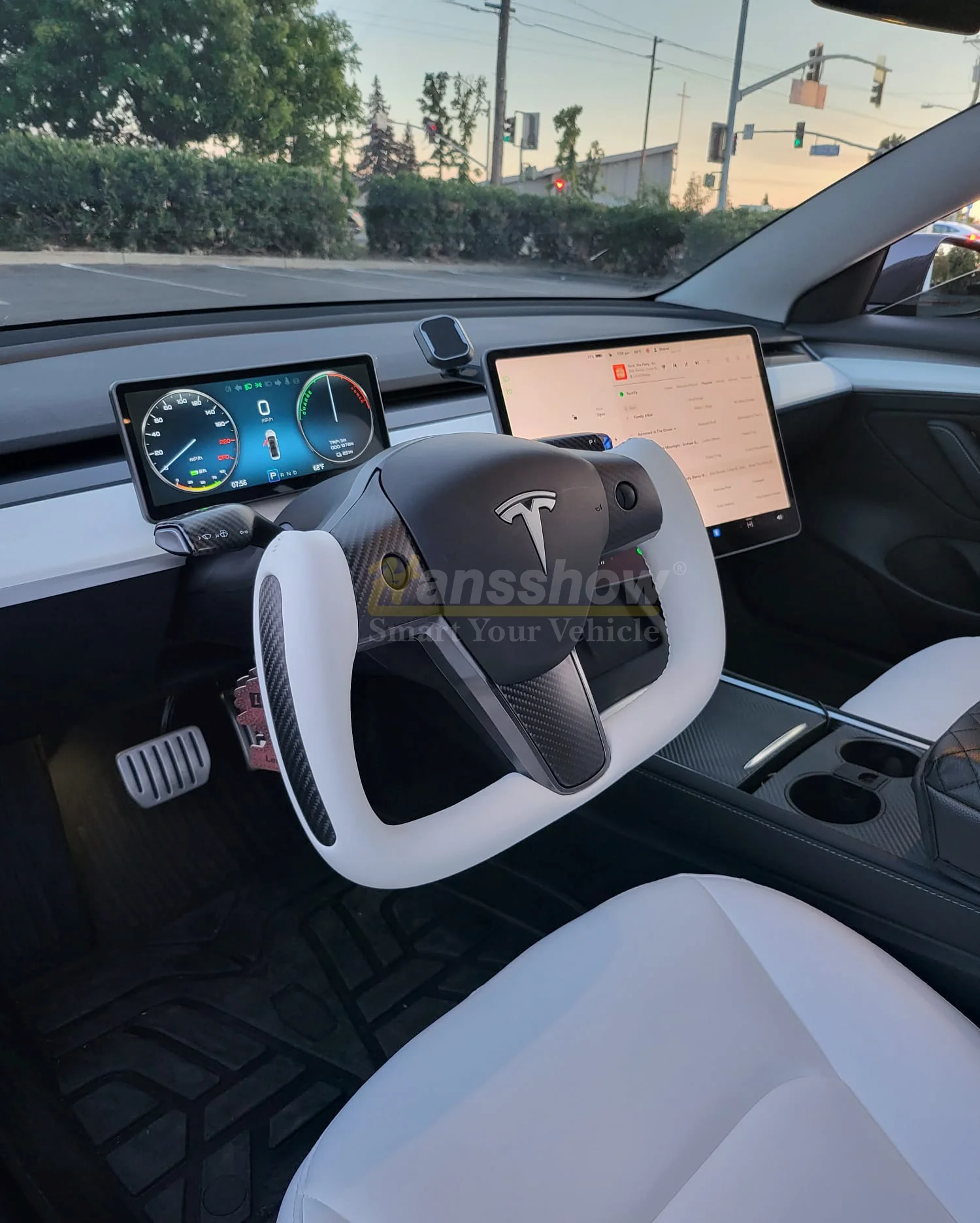 Model 3 Sr+ Model Y Yoke Heated Steering Wheel Retrofit For 2020 2021