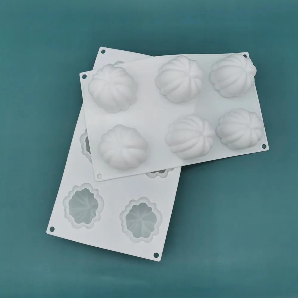 Handmade Halloween Six Grid Pumpkin Silicone Mold White French Mousse Cake and Baking Mold manufacture