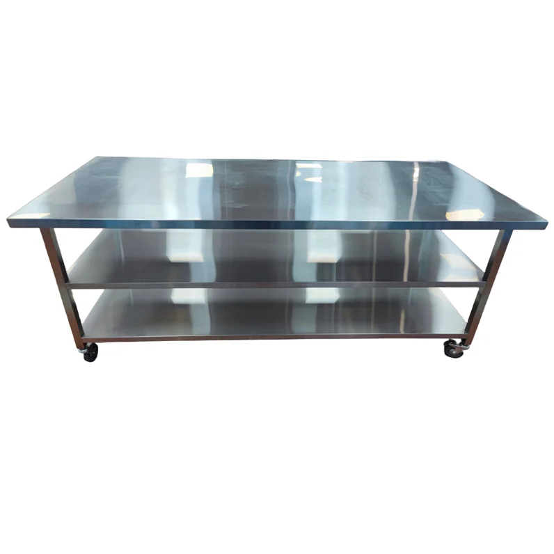 Stainless Steel Kitchen Utility Table with Casters for Kitchen