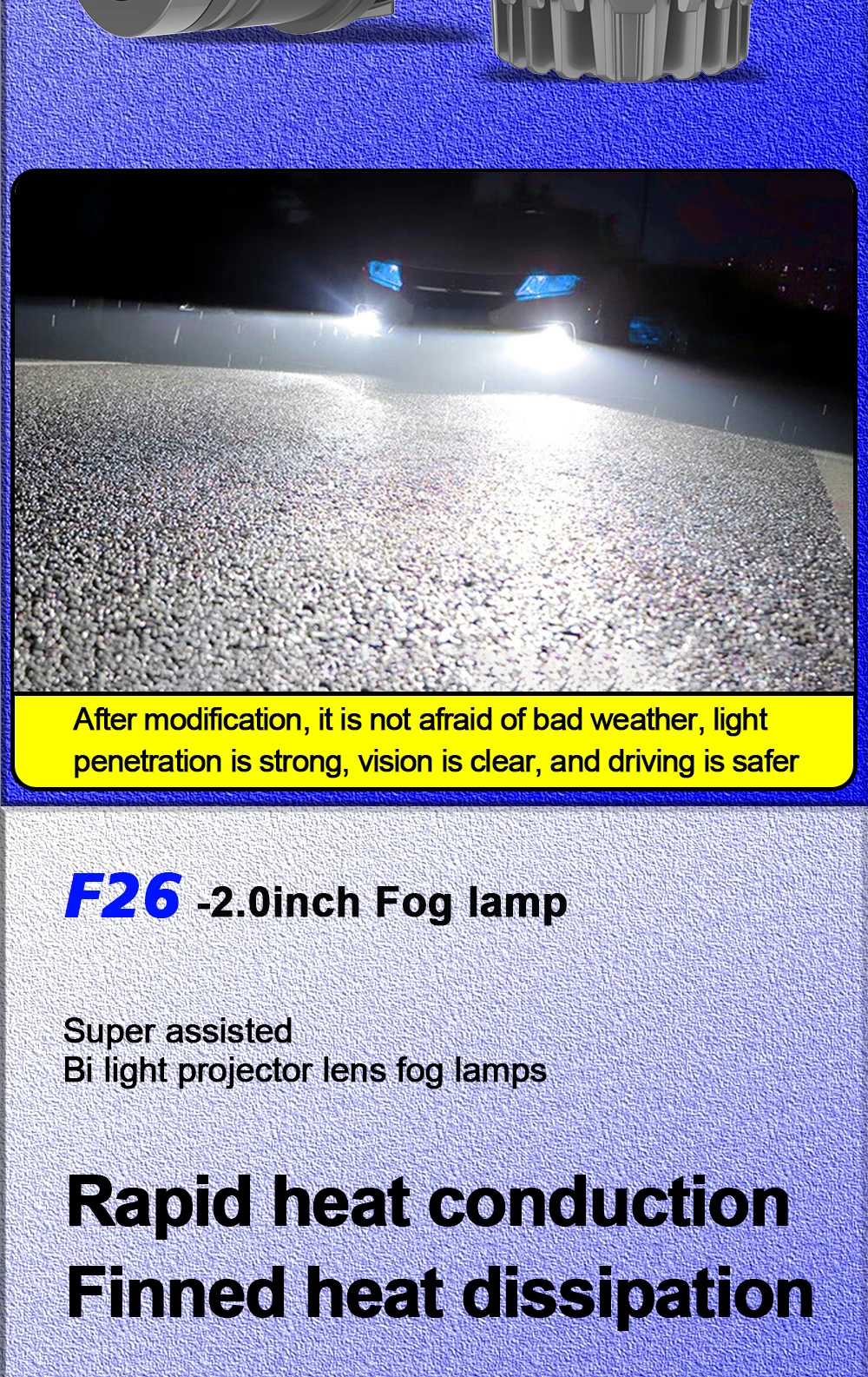 Wholesale High Quality Led Lenses Fog Lamp Bi Led Projector Lens Headlights Headlamps Car Accessories for Car 2.0 Inch 45W