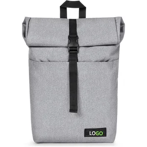 Custom Waterproof 600D Unisex Travel Rolltop Sport Daypack Roll Laptop Rolling Bag Convertible Casual Top Backpack For Men