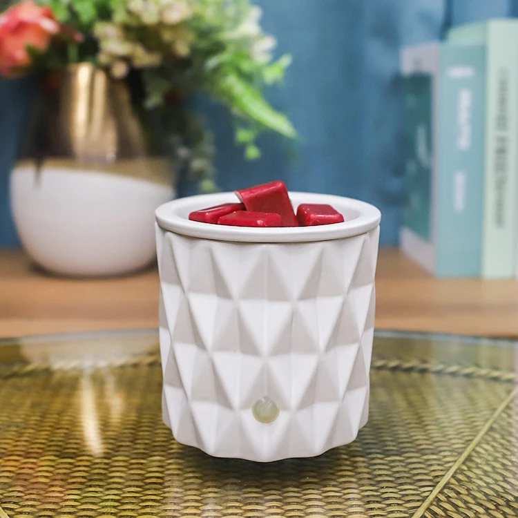 White Ceramic Candle Warmer Wax Melter for Scents Fragrances Wax Warmer ...