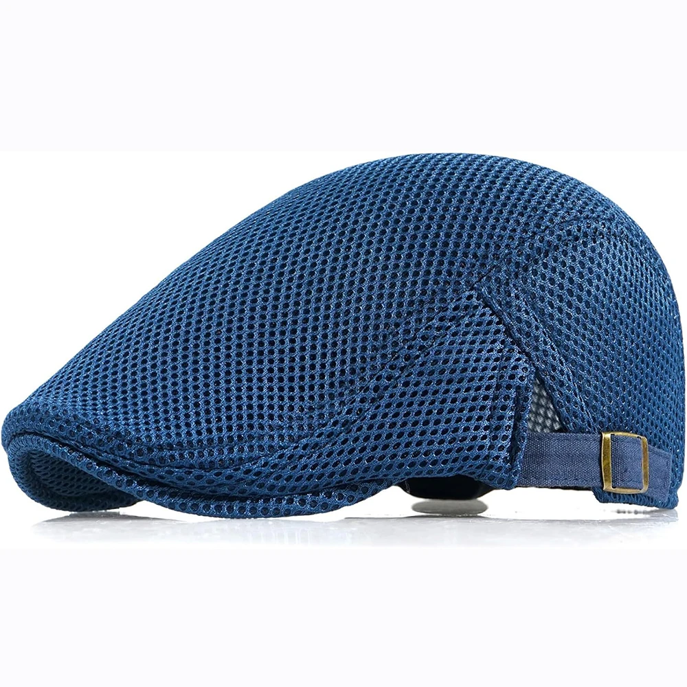 2025 Wholesale Men's Summer Dobby Beret Ivy Cap Breathable Mesh Newsboy Hat  for Business Irish Cabbie Driving Hunting