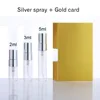 Avec le pulvérisateur argenté + carte de papier d'or