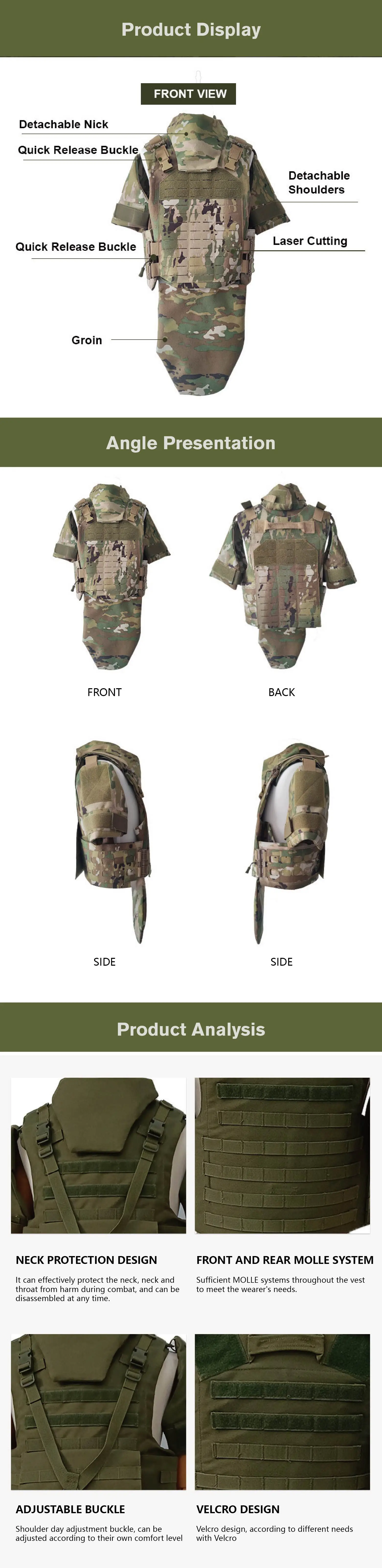 Tactical Gear Security Molle System Oxford Fabric Carrier Vest Tactical ...