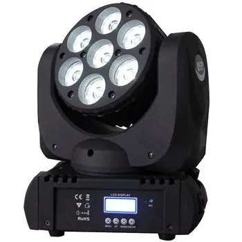 2024 New Professional Bee-eye 7pcs 12w DMX Beam Cleaning zoom 4in1 RGBW 7x12w beam LED Stage DJ Disco party mobile headlights