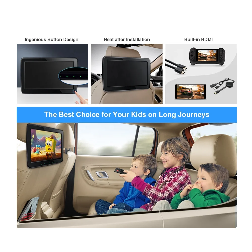 XTRONS 11.6 Inch Car Headrest Monitor - HD MI Input 1080P