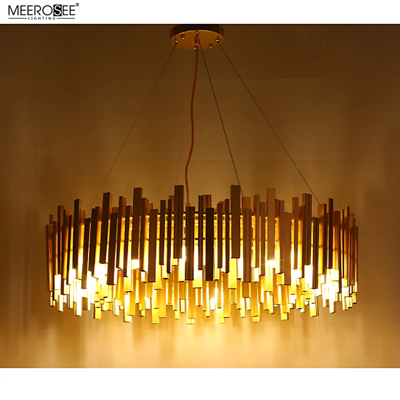 Meerosee Metal Light for Restaurant Gold Color Modern Chandelier and Lights MD86765