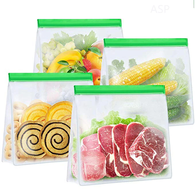 Custom Printed Reusable Ziplock Waterproof Leakproof Freezer Peva Snack