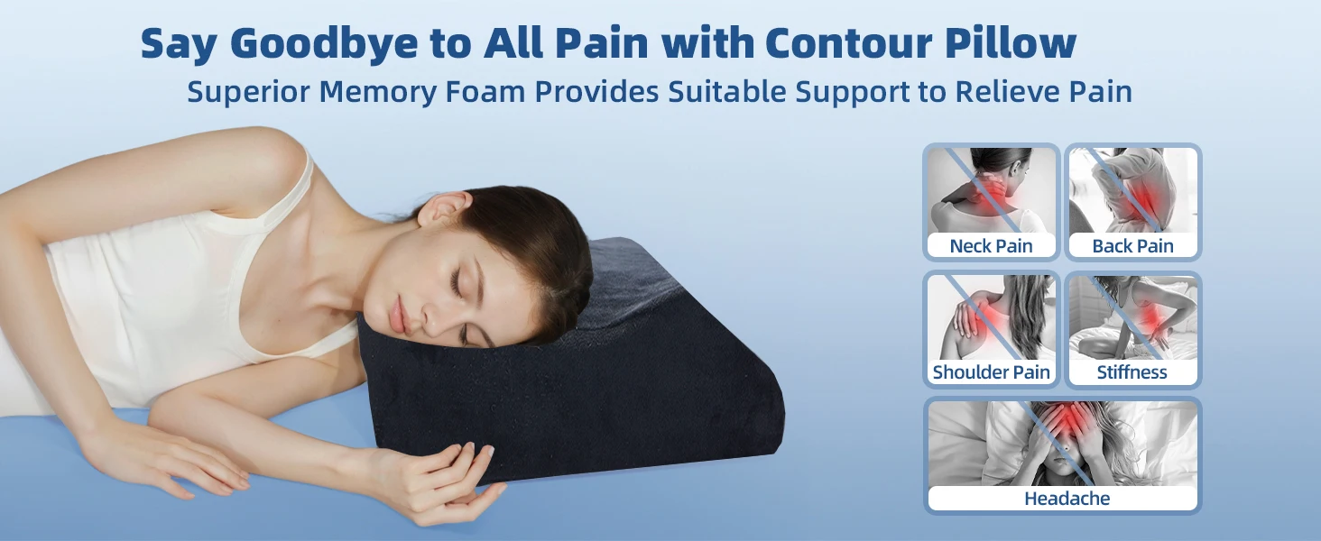 Black Antibacterial and Anti Mite Memory Foam Bed Pillows Wholesale Slow Rebound Cervical Support Sleeping Pillows