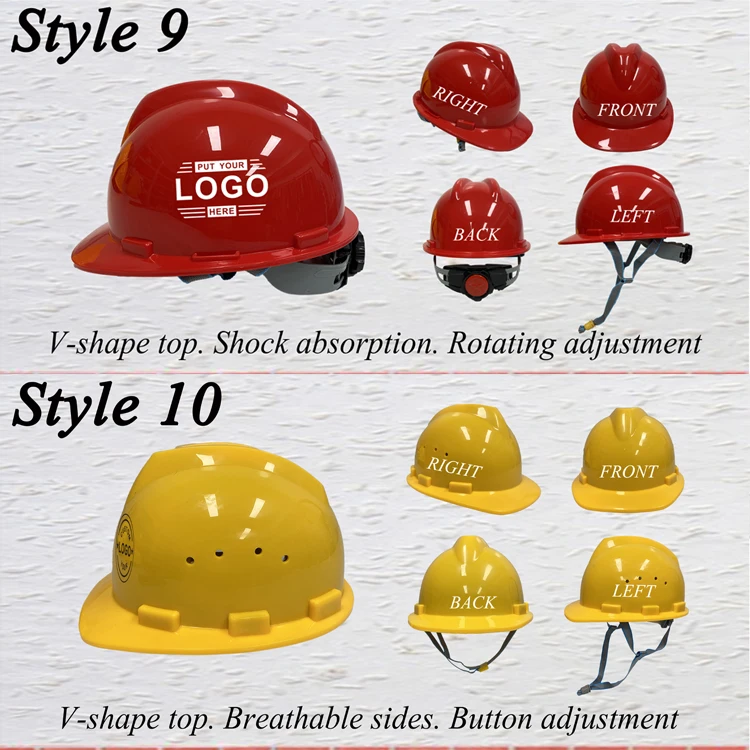 Custom Cheap Construction Engineering Adjustable ABS Plastic Head Protective Industrial Worker Safety Helmet Hard Hat WIth Logo