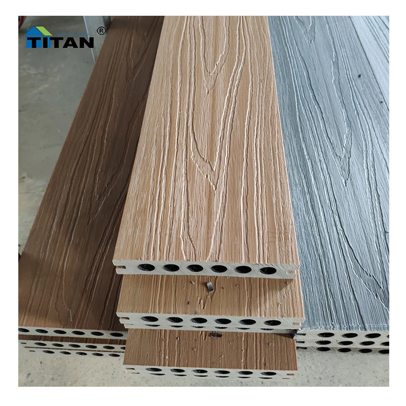 New Technology Wpc 3D Embossed Composite Decking