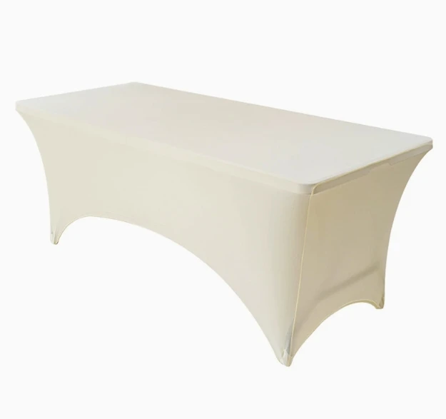 Modern Elastic Banquet Tablecloth 4FT-6FT Long Square for Weddings & Meetings Durable Cocktail Table Cover
