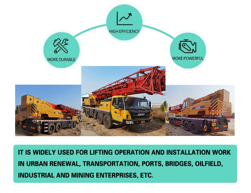 Sany 220T Used Rough Terrain Crane Truck Mounted Mobile Crane 60000kg