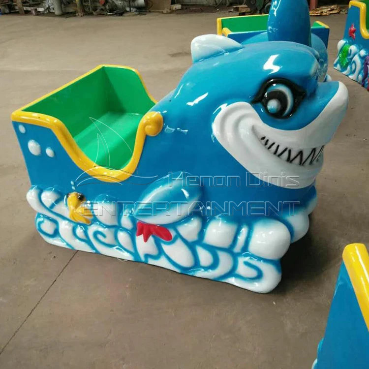 新デザインアミューズメントトラックシャークトレインミニシャーク