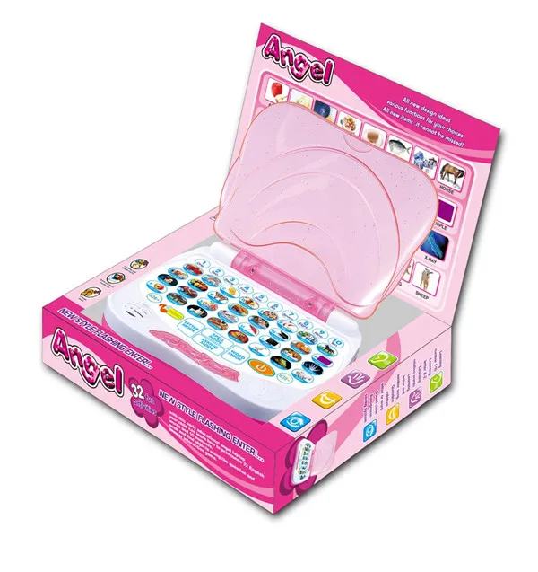 Детский ноутбук, обучающая машина на английском языке, Обучающие игрушки, игрушечный компьютер