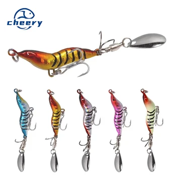 Long Casting Full Attack Shrimp Metal Fishing Lure VIB Blood Slot Chicken Claw Hook Rotating Spinnerbait Simulation Bait – Metal Jig – view 2