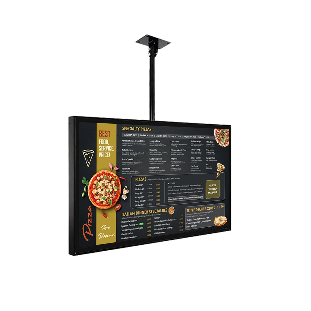 43 Inch Menu Display Screen Wall Mount Restaurant Coffee Fast Food ...