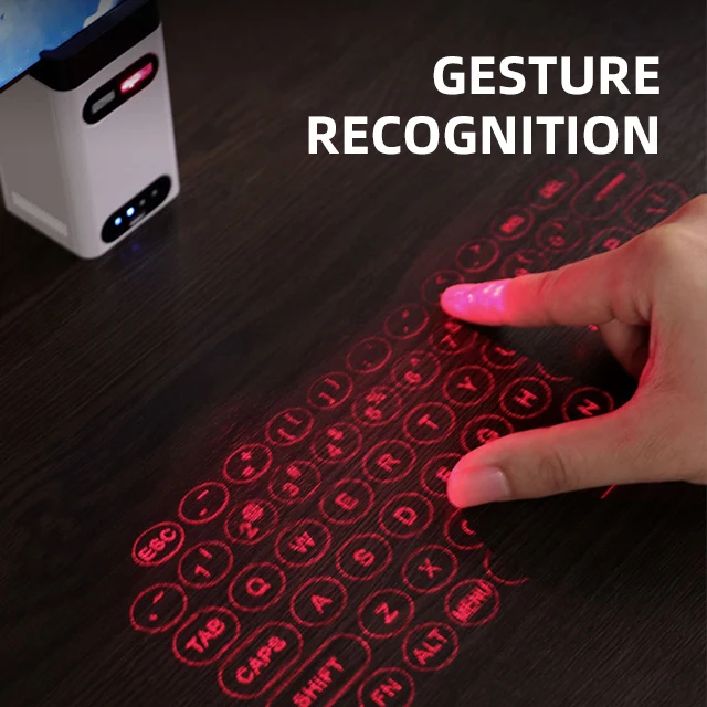 R8 New Style Multi Function Power Bank  Wireless Projection Mini Virtual Laser Keyboard with Holder