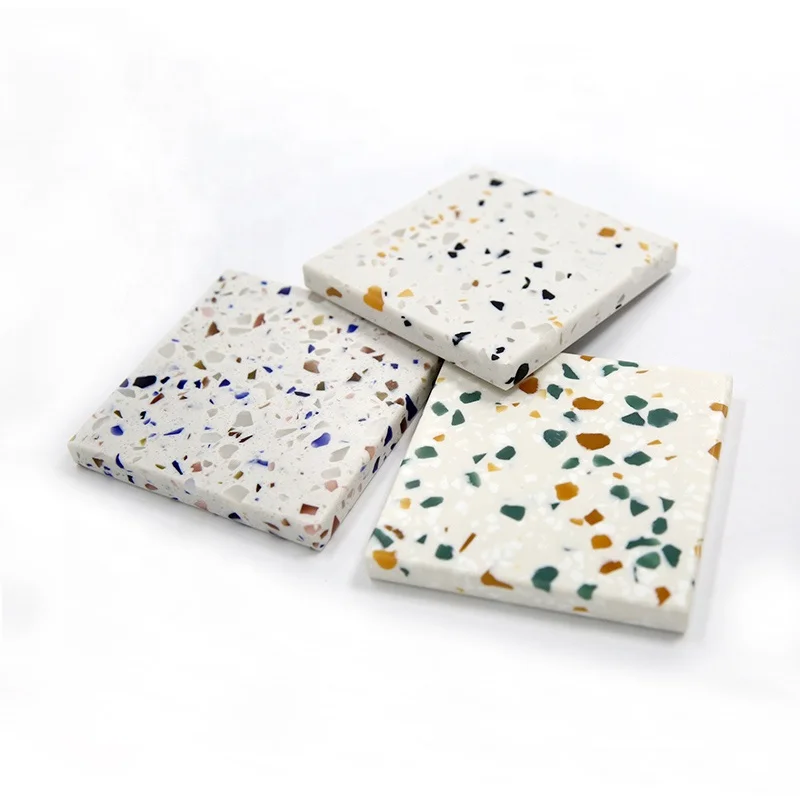 Modern Design Terrazzo Look Acrylic Solid Surface Slab Big Worktop for Hotel Application