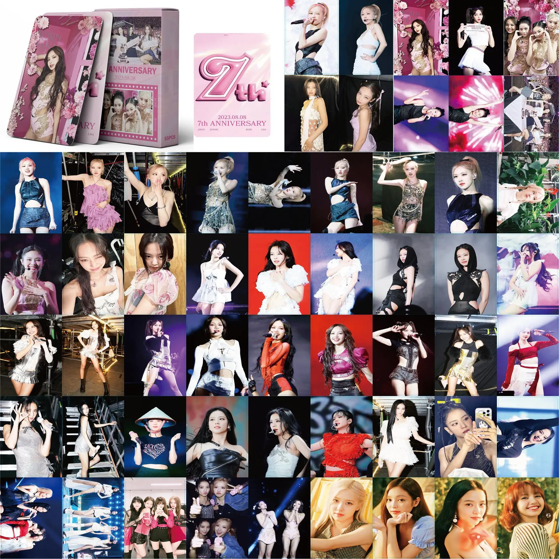 9 Models 55Pcs/Box Lomo Card K-pop Double Side Printing Pink Girls Lomo Card  for Music Fans