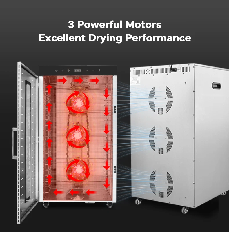 Digital Control 24 Trays Single Zone Commercial Vegetable Pepper Cucumba Dryer Machine Jerky Dehydrator
