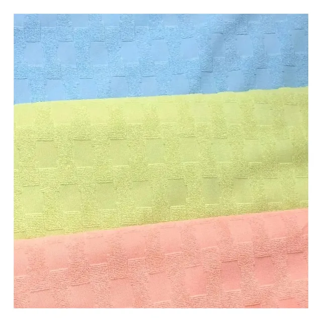 1043-2#Hot selling polyester knitted towel jacquard fabric