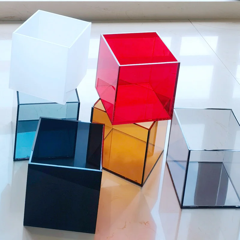 Factory Customized Acrylic Translucent Color Acrylic Organizer Box With Lid